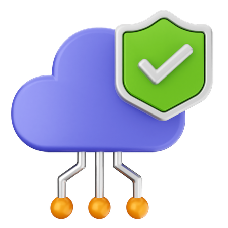 Protección de seguridad en la nube  3D Icon