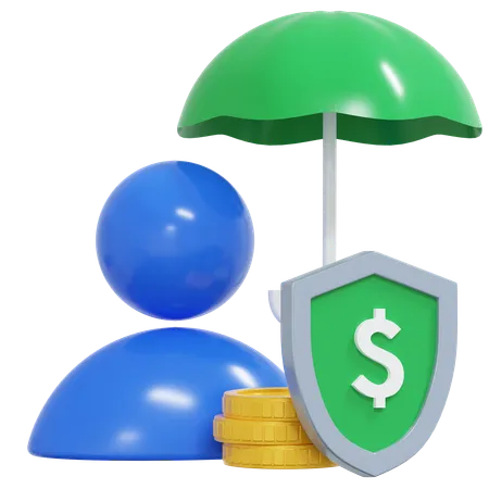 Protección de seguro financiero  3D Icon