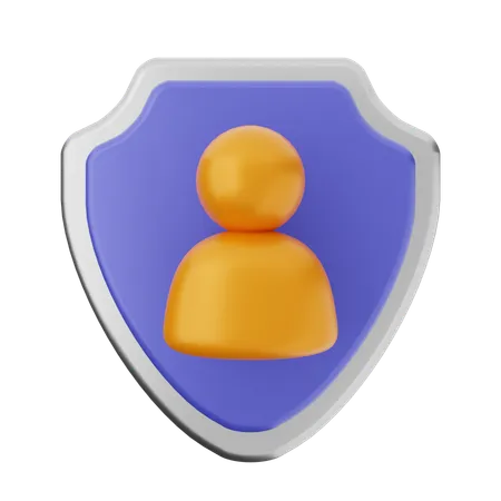 Protección del escudo del usuario  3D Icon