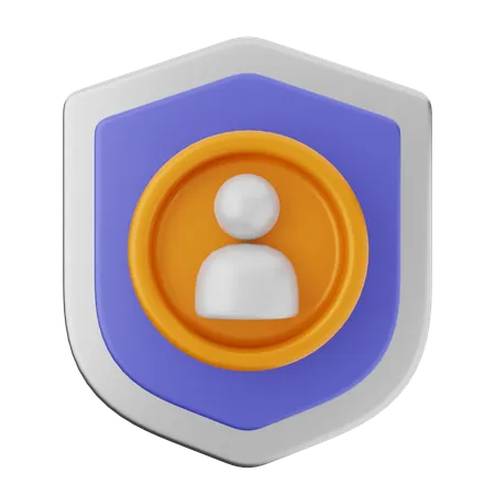 Protección del escudo del usuario  3D Icon