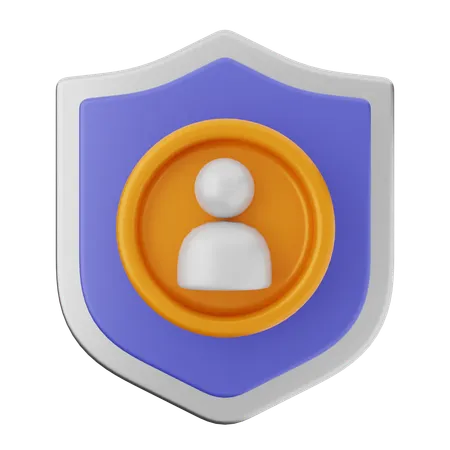 Protección del escudo del usuario  3D Icon