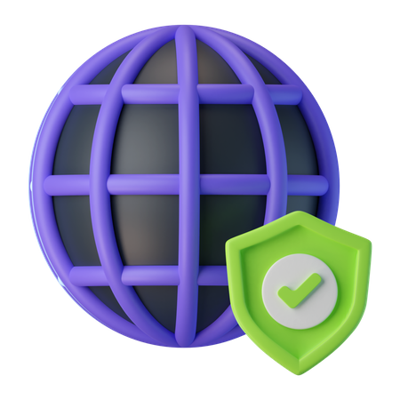 Protección del sitio web  3D Icon