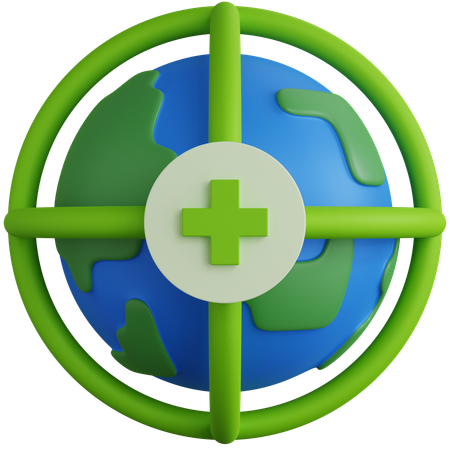Protección global  3D Icon