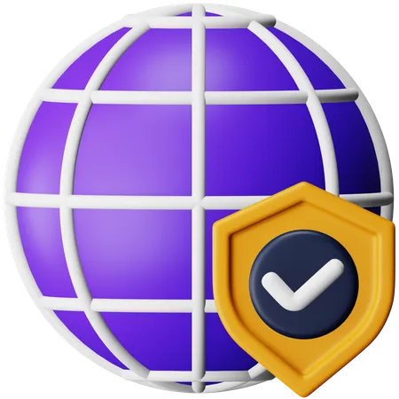 Protección global  3D Icon