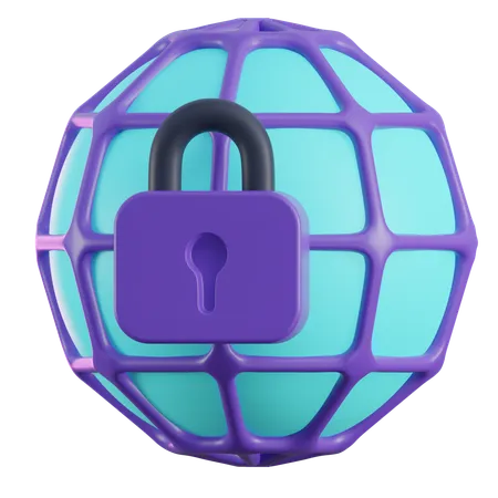 Proteccion de internet  3D Icon