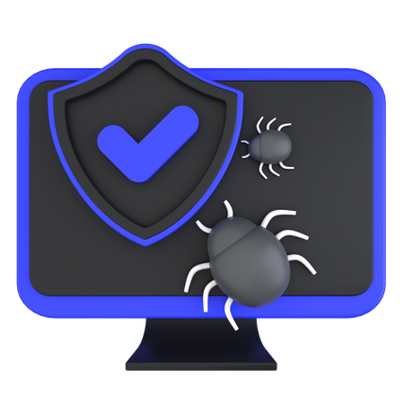 Protección de malware  3D Icon