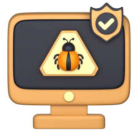 Protección de malware  3D Icon