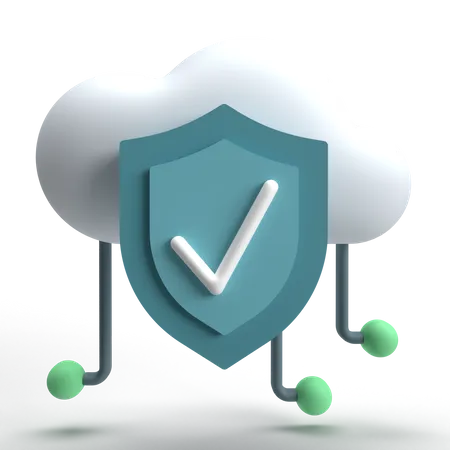 Protección en la nube  3D Icon