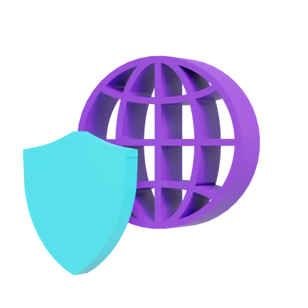 Protección web  3D Icon