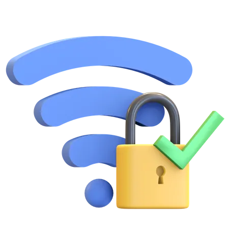 Protección wifi  3D Illustration