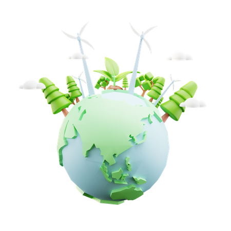 Protect Eco System 3D Illustration