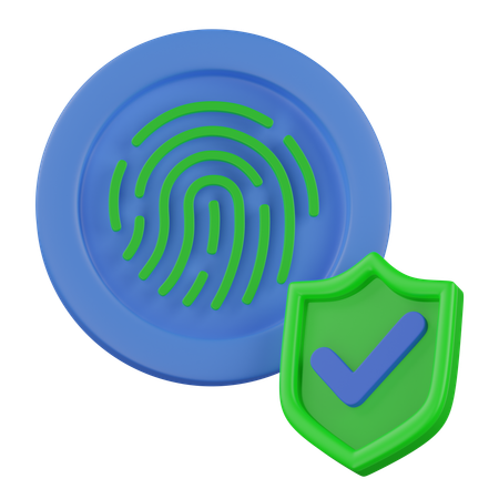 Protect fingerprint  3D Icon