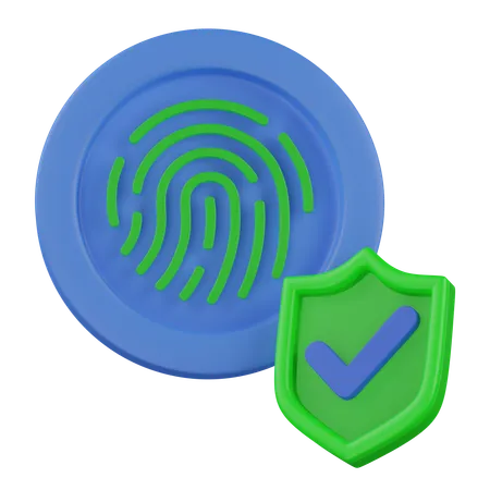 Protect fingerprint  3D Icon