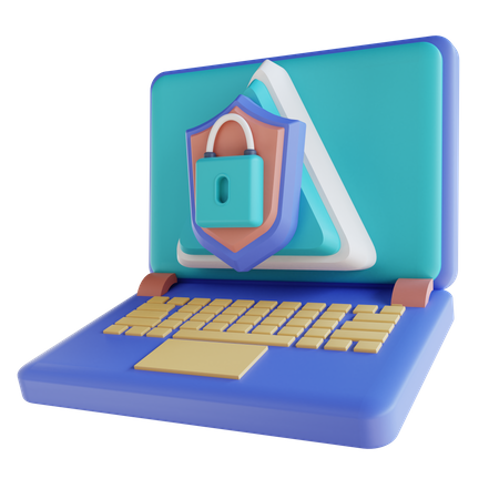 Protect Laptop Security  3D Illustration