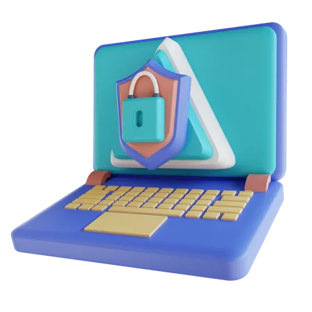 Protect Laptop Security  3D Illustration