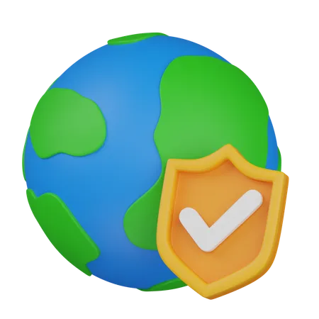 Protect World  3D Icon