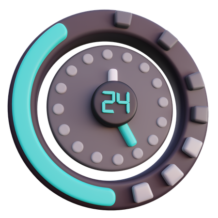 24時間保護  3D Icon