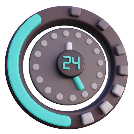 24時間保護  3D Icon