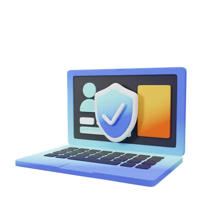 Protected Computer  3D Icon