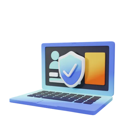 Protected Computer  3D Icon