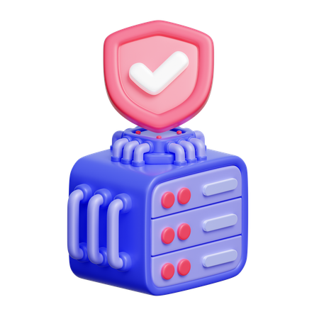 보호되는 서버  3D Icon
