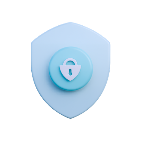 Protected Shield  3D Illustration