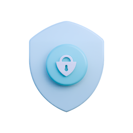 Protected Shield 3D Illustration