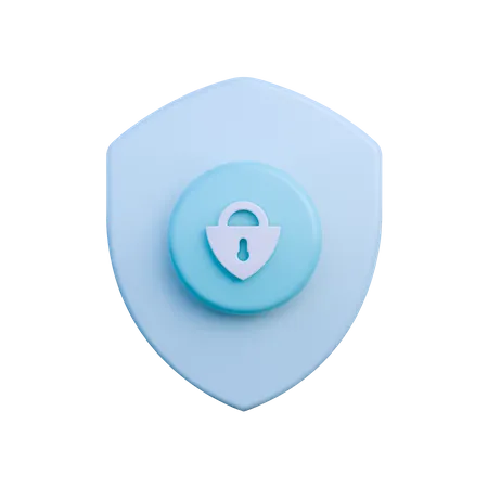 Protected Shield  3D Illustration