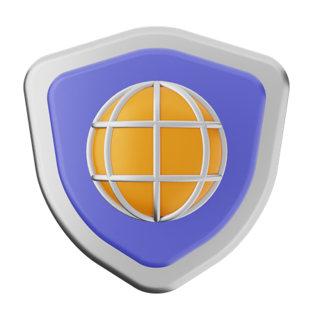 Protection du bouclier Internet  3D Icon