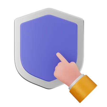 Cliquez sur la protection du bouclier  3D Icon