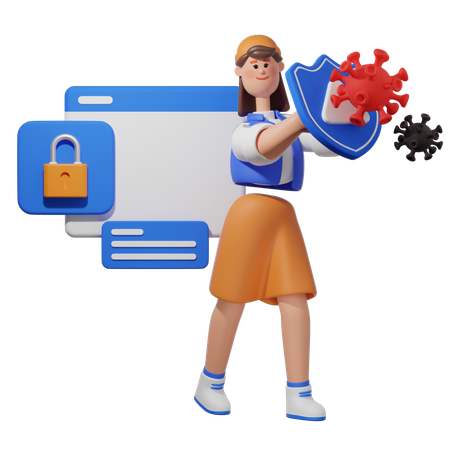 Protection contre les virus  3D Icon