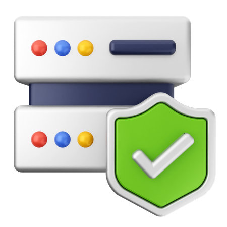 Protection de sécurité du serveur  3D Icon