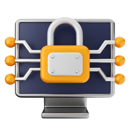 Protection de sécurité informatique  3D Icon