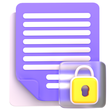 Protection des documents  3D Icon