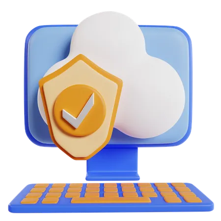 Protection des données du cloud computing  3D Icon