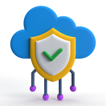 Protection du cloud  3D Icon