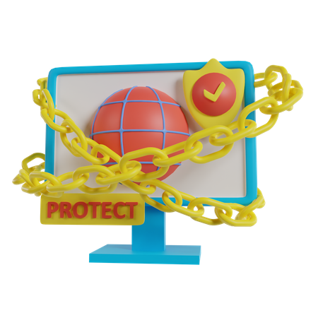 Protection du Web  3D Icon