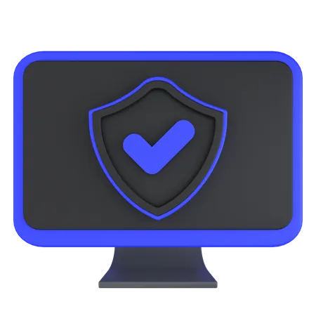 Protection informatique  3D Icon