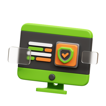 Protection informatique  3D Icon