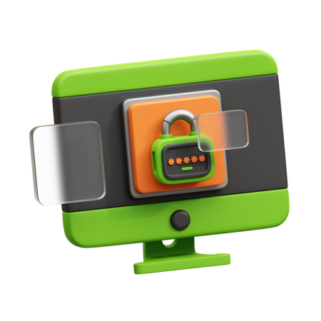 Protection informatique  3D Icon