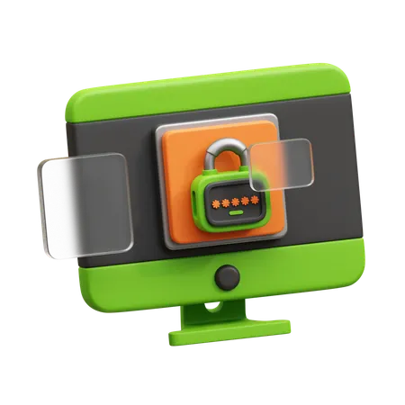 Protection informatique  3D Icon