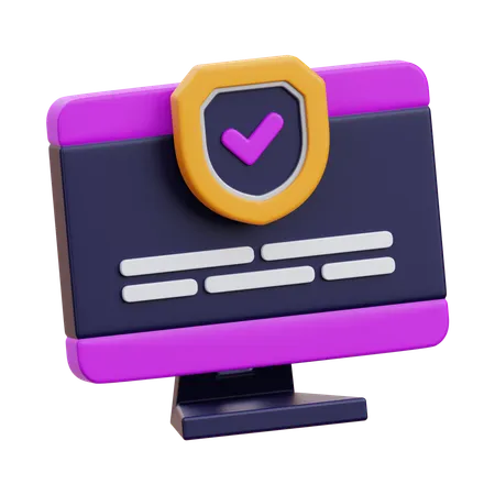 Protection informatique  3D Icon