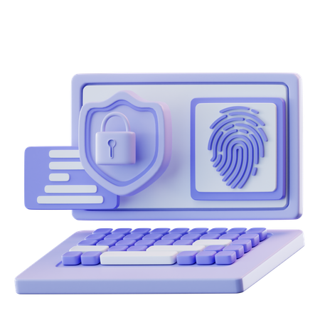 Protection informatique  3D Icon