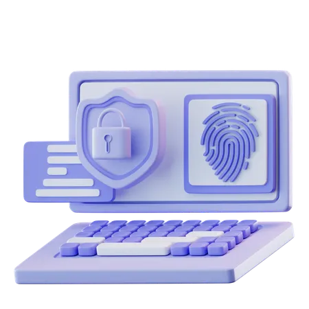 Protection informatique  3D Icon