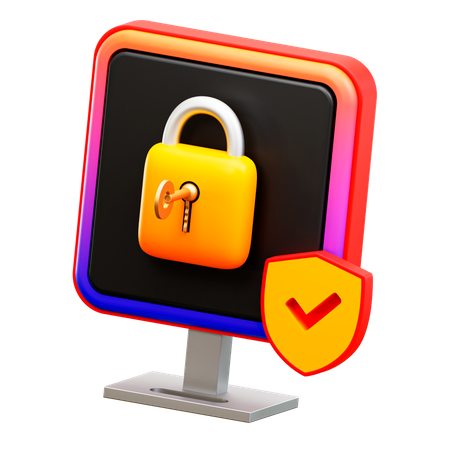 Protection informatique  3D Illustration