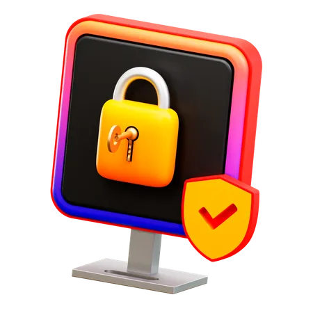 Protection informatique  3D Illustration