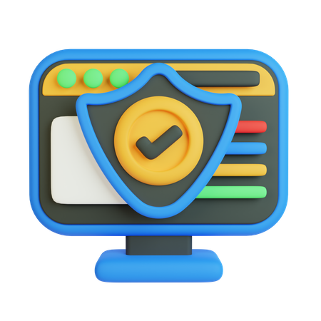 Protection informatique  3D Icon