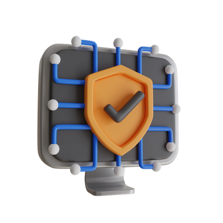 Protection informatique  3D Icon