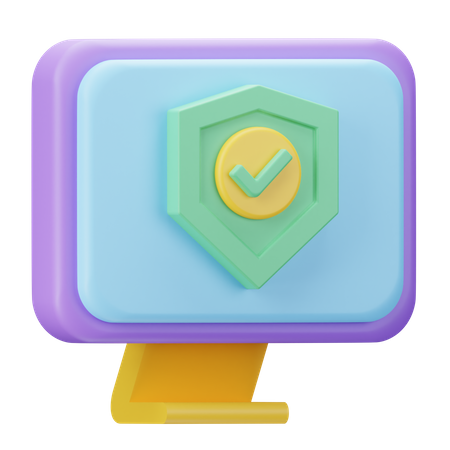 Protection informatique  3D Icon