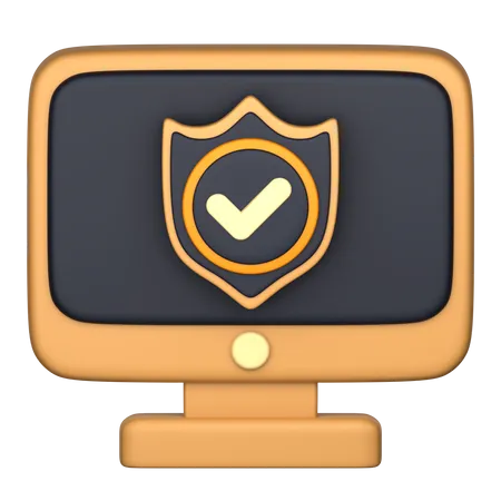 Protection informatique  3D Icon
